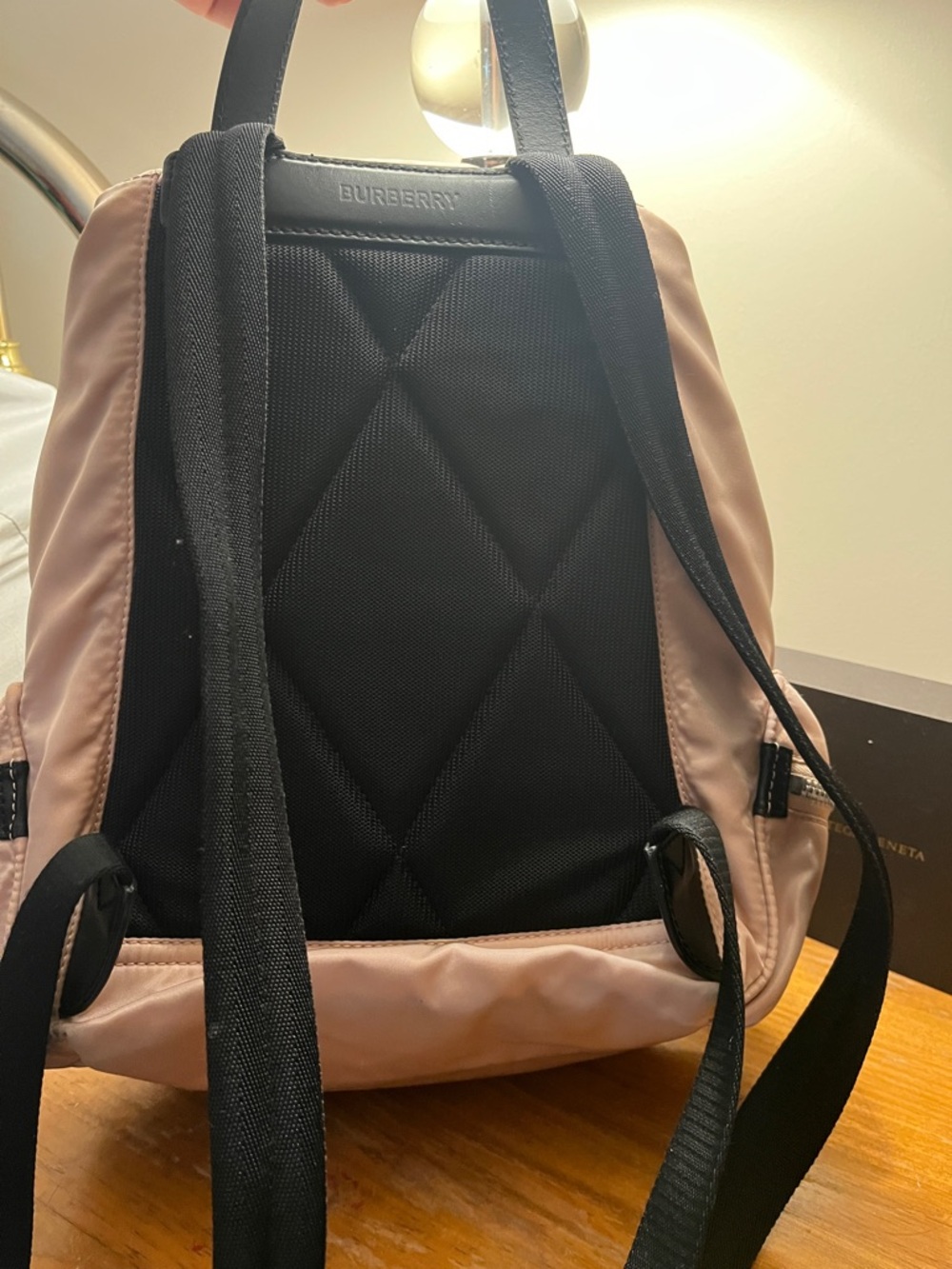 Burberry Blush Nylon Backpack with Black Trim - Picture 3 of 7